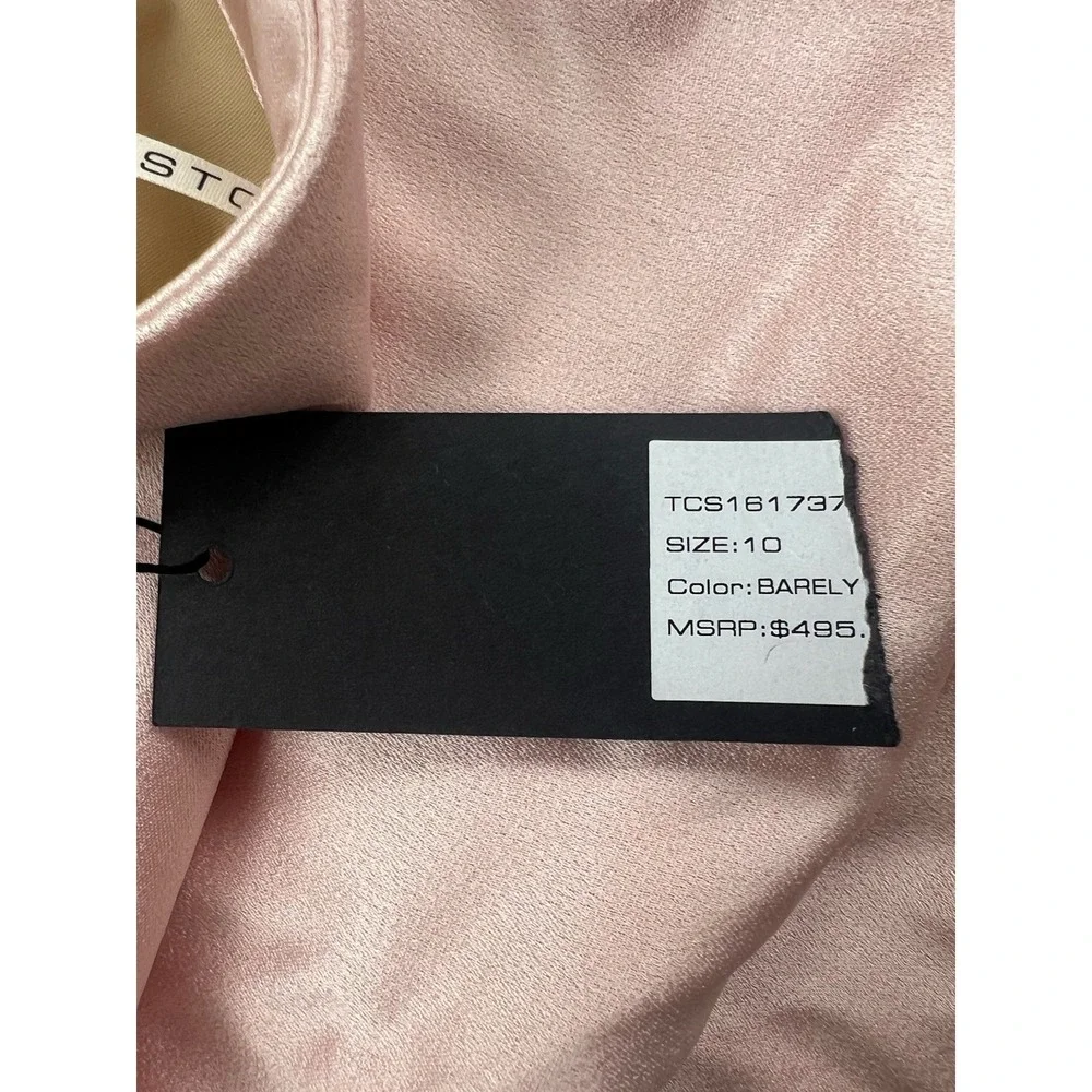 NWT Halston Heritage 'Barely Pink' Strapless Gown with Silk Overlay Size 10 - Picture 10 of 15